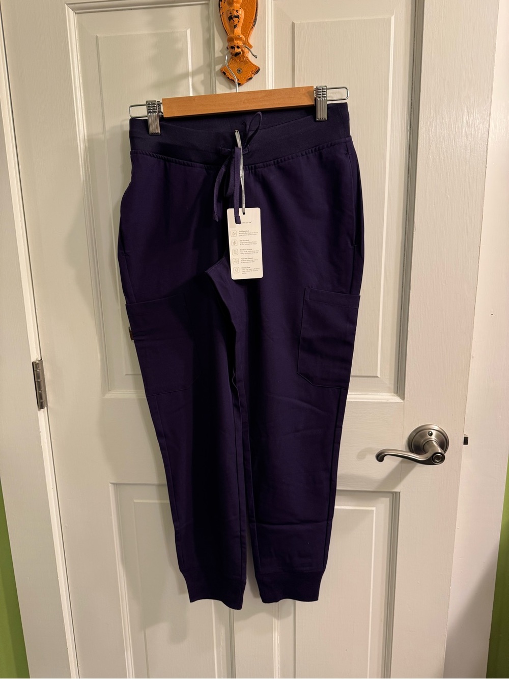 Purple Women's Cargo Jogger Sweatpants with Drawstring Waist in Eggplant